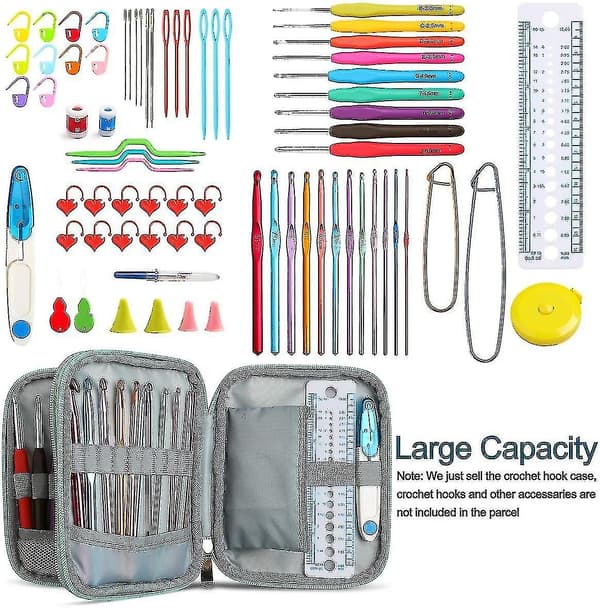 Hæklenål Etui, Ergonomisk Hæklenåls Organizer, Hæklenåls Opbevaringspose - Blomst Design{ DB}