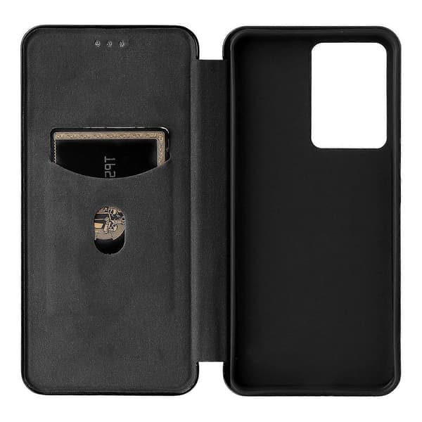 Flipfodral med kolfibertextur i läder [DB] Black For Realme Neo7x 5G