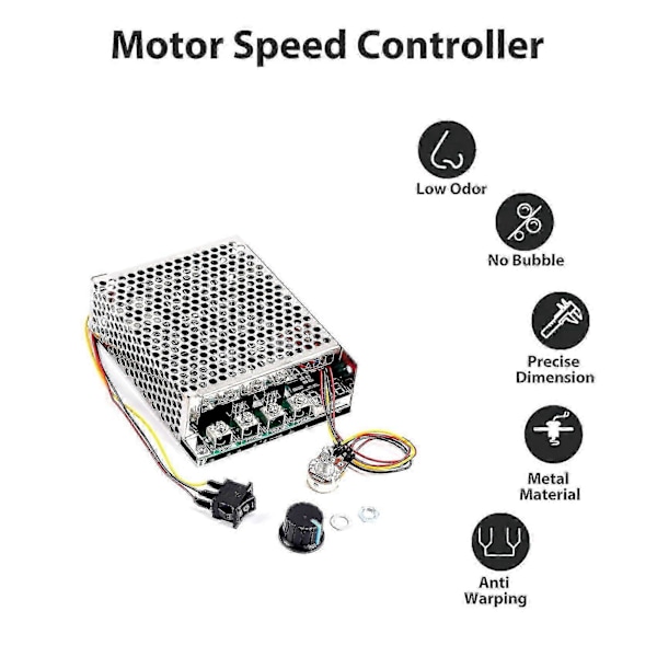 DC 10-55V 100A 3000W Motorvarvtalsregulator Reversibel PWM-kontroll Framåt- och Bakåtregulator-Bra [db] silver