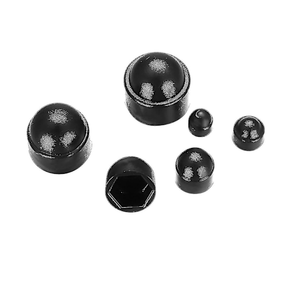 145 stk Bolt Covers Skruelokk, Plast Dome Muttere, Hexagonal Mutter Beskyttelse, Bolter Deksel Svart Bolt Mutter- M4/m5/m6/m8/m10/m12-CE {DB}