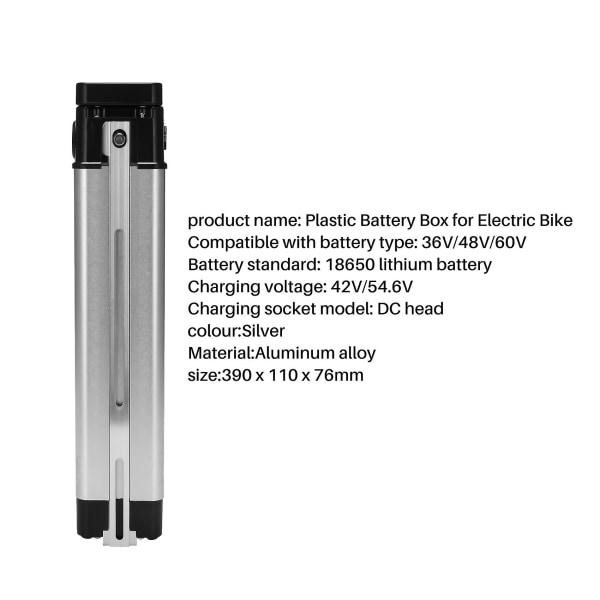 Elektrisk cykel Plast Lithium batteriboks 36v/48v/60v Kapacitet 18650 Holdertaske Cykeltilbehør,dc Head