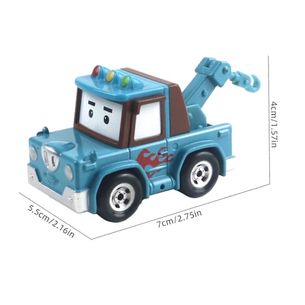 Poli Roy Haley Anime Modellbil, 3*1.5 tum Räddningsteam Robocar Barn Leksaker db Spuch Trailer