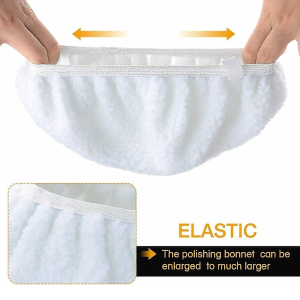 5 stk. 10 tommer Bonnet Polermaskine Poleringspude Polering Buffing Bil Buffer Vokser [db] White