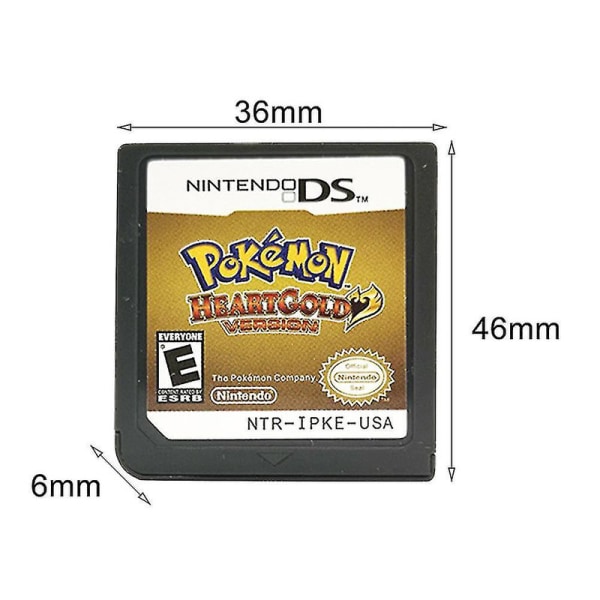 Hem Spelkort Soul Silver Hjärta Guld Bärbar klassiker för 3ds Dsi Ds Lite Nds Zs Db Peral