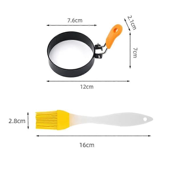 4-pack äggringar för stekning och formning av ägg - Runda äggformar för matlagning - Rostfritt stål non-stick form