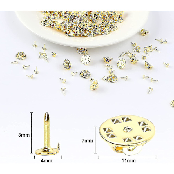 120 Par Butterfly Clutch Tie Tacks Nålbag Compatible med 8mm Lange Blanke Pins til Håndværk (sølv) Db Gold
