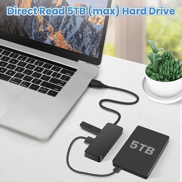 USB 3.0 Hub Multi USB 4 Port 3.0 5Gbps Bærbar Multi Data Hub Adapter med 30mm Kabel Kompatibel til Macbook/Mac Pro/Mini/iMac/Surface Pro/ [DB]