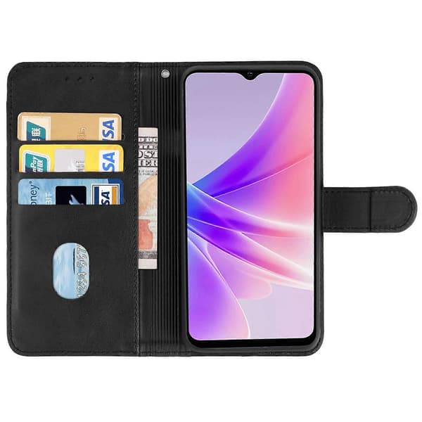 Lærtelefondeksel [DB] for OPPO A77 5G Black
