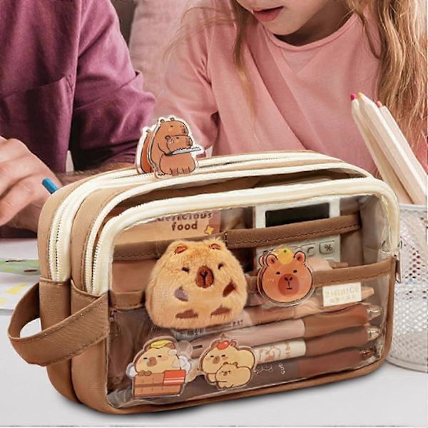 Kapibara Blyantveske, Kapibara Transparent Blyantveske, Søt Kapibara Blyant [DB]