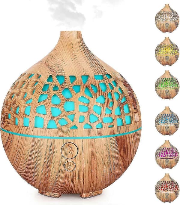 180ml Eterisk Olje Diffuser USB Ultralyd Aromaterapi Duftspreder Luftfukter med 7 LED Fargelys Aroma Diffuser for Soverom Sp [DB]