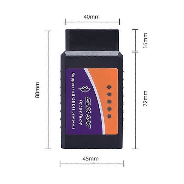 Mini OBD2 Bluetooth-skanner Bluetooth Pro Obdii OBD2 V2.1 OBD-verktyg OBD-diagnostisk skanner 1 set [DB] black