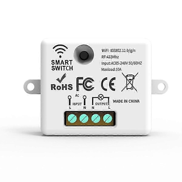 Trådlös Ljus Väggströmbrytare Rf 433mhz Relämottagare Med 2x1-vägs Panelströmbrytare Led Fjärrkontroll Fo [DB]