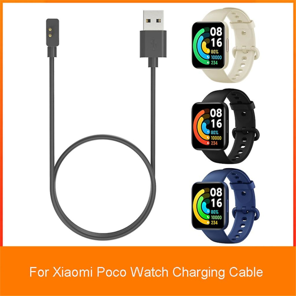 Magnetisk laddare Adapter Passar för Poco Watch USB Laddningssladd Smartwatch Station [DB] 100cm