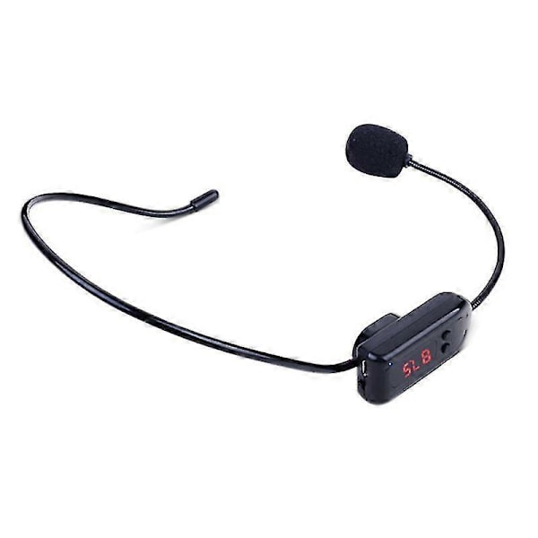 Sort Bærbar FM Trådløs Mikrofon Headset Radio Megafon Til Turguide Undervisning Møde Forelæsninger Forbrugsvarer db Black