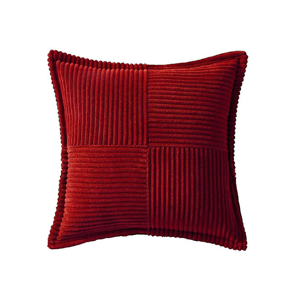 Kordflöjel kuddfodral med skarvning mjuk soffa kuddfodral bredsidig randig dekorativ texturerad