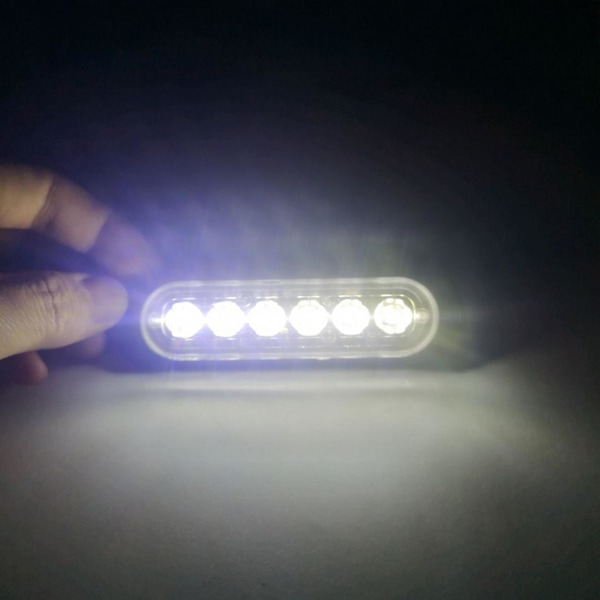 2 stk 12-24V LED-stroblys advarselslys Advarsel Nødlys Blinkende lys Forsiktighetslys Bar for bil Tr db White Light