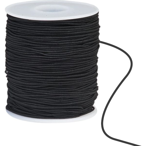 100m Elastisk Snøre 1mm Elastisk Snøre Håndverkssnor Elastisk Tråd For Armbånd Og Håndverk Svart [DB]