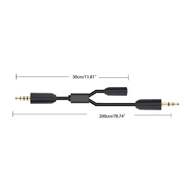 Uusi 2m Chat Link -sovitinkaapeli 3,5 mm 1 naaras - 2 uros -sovitinkaapeli /switch Hd60s pelikonsolilisävarusteille