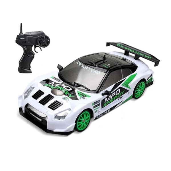 4wd1:24 Rc Race-fjernbetjening 2,4ghz High Speed ​​Drift Racing Sport Car Kid Toy Db White-Green