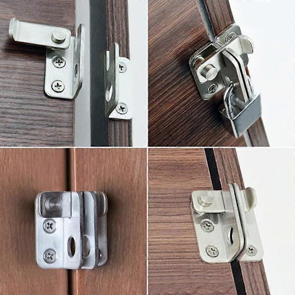 Flip Latch Grindscharnier med Hänglås Skjutbult Lås Säkerhetsdörr Lås Fångst Set, MS3001LS-SET Rostfritt Stål Borstad Finish db Brushed Nickel