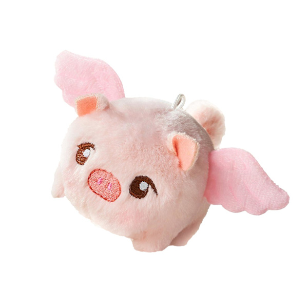 Cartoon Viftande Svans Katt Plyschdocka Ingen Batteri Mjuk Fylld Plyschleksak för Barn [DB] Pink Pig
