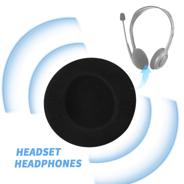 4 par 55 mm ersättningshörlursdynor för headset-hörlurar {DB Black