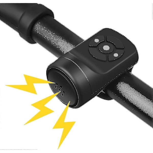 Sähköinen polkupyörän torvi, polkupyörän torvi hälytys 120db, Ipx4 vedenpitävä sähköinen polkupyörän kello hälytyksellä, 4 soittoäänitilaa - Yvan [db] Black