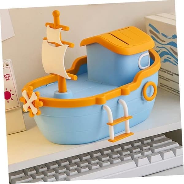 Piratfartyg spargris, barnspargris, babyshower spargris, barnspargrisar, heminredning [DB]