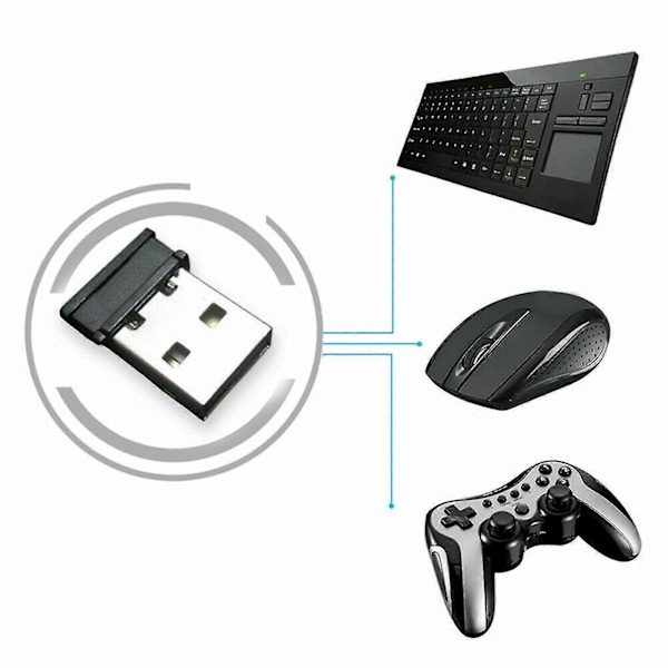 Universal 2.4g Trådløs Mottaker USB Adapter For Datamaskin Mus Tastatur Koble Til [db] Black