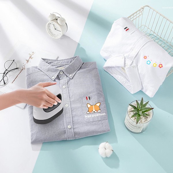 Mini Värmepressmaskin T-Shirt Tryck Enkel Värmeöverföringspress Järnmaskiner för Kläder Väskor [DB] Grey AU Plug