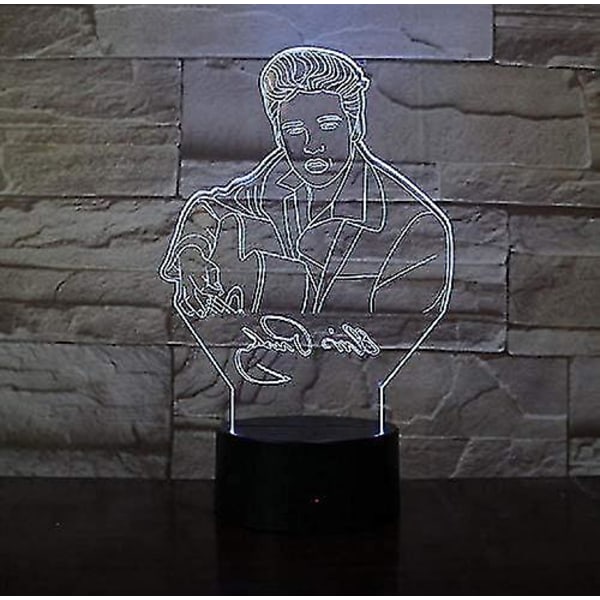Veeki Elvis Aaron Presley skrivebordslampe The King Of Rock And Roll LED nattlys musikk atmosfære USB bursdagsgaver [DB]