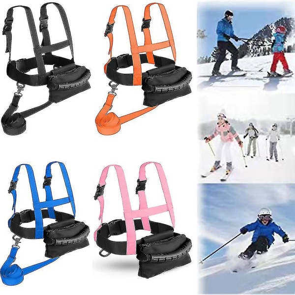 Børneskisele,skisikkerhedsskulderrem,skitræning sikkerhedssnor Snowboard træningssele træner [XC] Pink