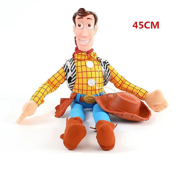 Toy Story Sheriff Woody Buzz Lightyear Bil Dukker Plysj Leke Biler Bakre Henge Morsomme Leke Søte Bil Dekorasjoner Bursdagsgaver DB 45cm woody B