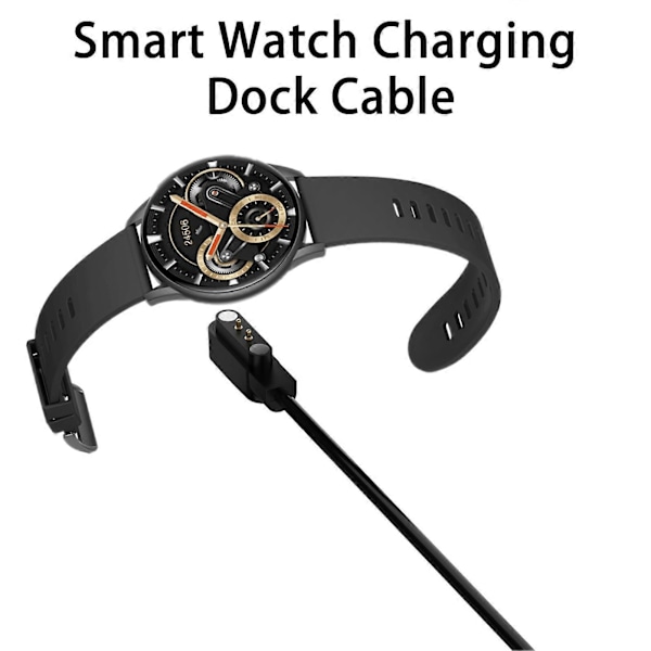 K10 Ladekabel Magnetisk Sensitiv Induksjon Stabil Utgang Smartklokke Ladekabelstasjon kompatibel med Kieslect Watch K11 Kaesi [db] Black