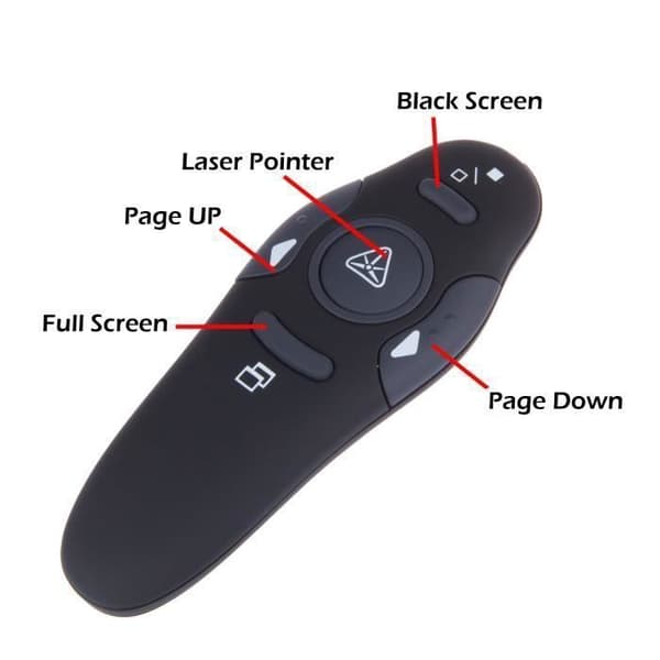 Trådløs presentatør - RF - Rød - Laserpeker - USB-fjernkontroll - PPT PowerPoint[DB]