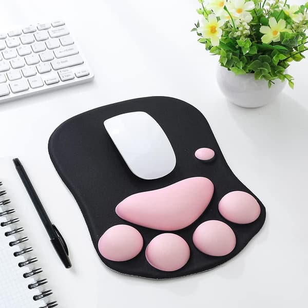 Søt Musematte med Håndleddsstøtte, Kattepote Musematte for Datamaskin Sklisikker Gaming Musematte Glatt Ergonomisk Musematte med Håndleddsstøtte, B [DB]