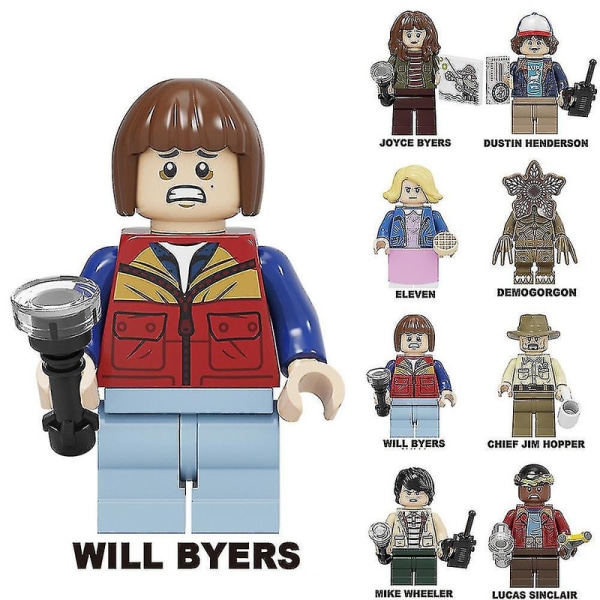 8 stk. Stranger Things-serien Samlede byggeklodser Legetøj Playset Minifigurer Model Børn Gave Db