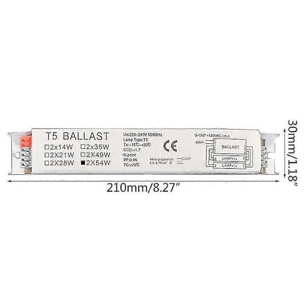 Industriell Elektronisk Fluorescerande Ballast T5 Fluorescerande Ballast [db] 1x14W