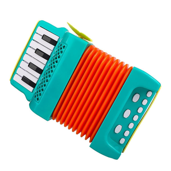 Harmonikalegetøj 10 taster 8 bas harmonikaer til børn Musikinstrument Pædagogisk legetøj Gaver til småbørn Begyndere-grøn db Green