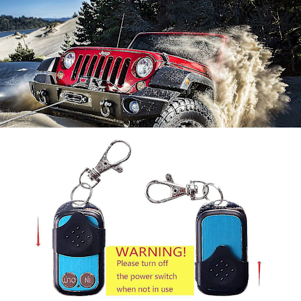 12v 12volt 15m vinsj trådløs fjernkontroll sett for lastebil atv warn ramsey [DB] color as shown