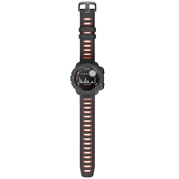 Til Garmin Instinct Silikone Urrem [DB] Black Red