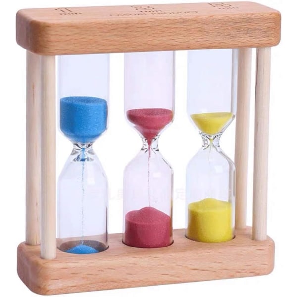 Timglastimer i trä 1+3+5 minuter Miniprydnad liten presentprydnad hemmakontor (färg)