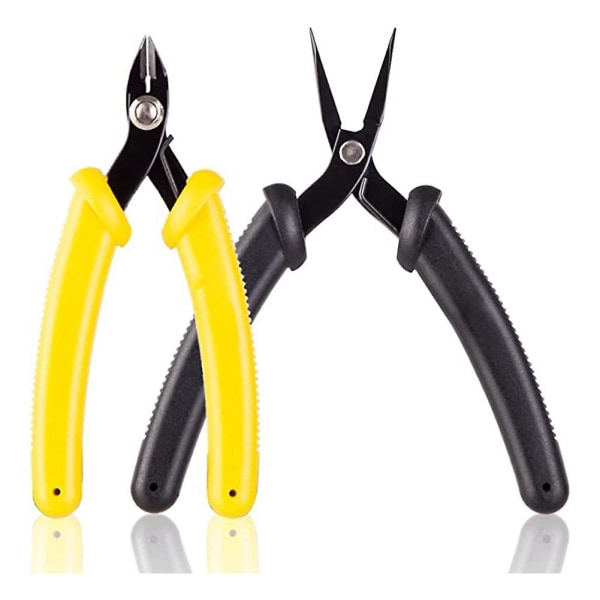 Diy-verktygssats, 2 st/set Clipper och tång med nålspets för montering av metallpussel, skärning och böjning
