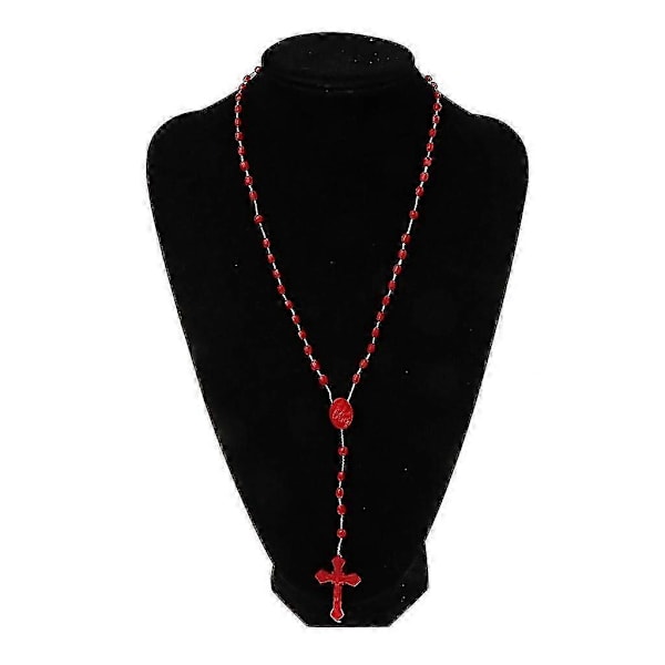Plastik Rosenkrans Perler Lysende Halskæde Katolicisme Bøn Religiøse Smykker---Model kode21361-XG3132 [DB]