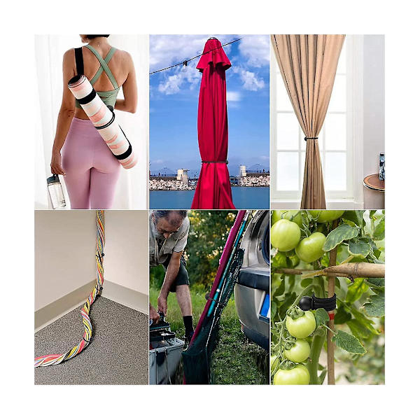 Pallo Bungee-narut 6 tuumaa, 50 kpl Raskaat Bungee-pallot, Tarp Bungee palloilla, Mustat joustavat Bungee-siteet