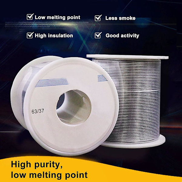 100g 0,6/0,8/1,0/1,2/1,8mm 63/37 Rosin Core Loddetråd Tin Blytrådsspole  [dB} 1.0mm