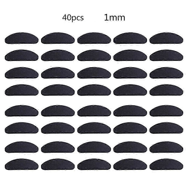 40 st Mjuka Skum Näskuddar Självhäftande EVA Näskuddar Glasögon Nässkydd [Db] Black D-shaped 1mm