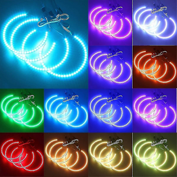 Angel Eyes Set Frontlykter Rgb Standlysringer Halo Ring For E36 E38 E39 E46 3 5 7 Series [DB]