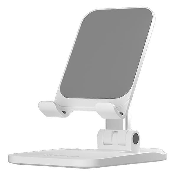 DEVIA Telefonställ Justerbart Vikbart Skrivbordsställ för Telefon Surfplattor Docka för iPhone 16/16 [DB] Multicolor White