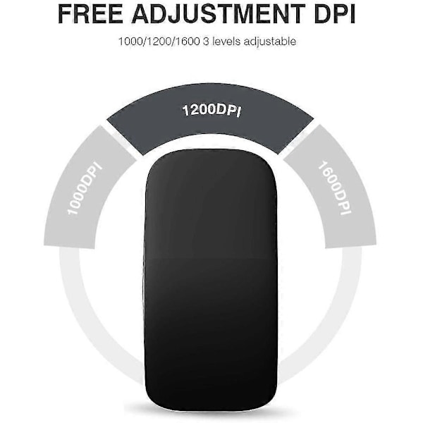 Mouse Arc Touch Bærbar Ergonomisk Datamus Arc Sammenleggbar Mus NY [db] BLACK